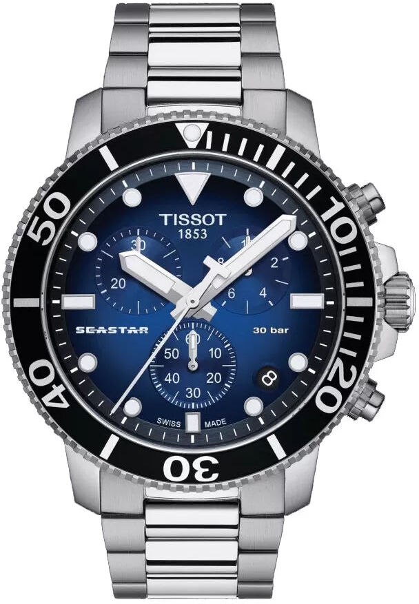 Tissot - Seastar 1000 Stainless Steel Bracelet Blue Dial Mens Watch - One Size