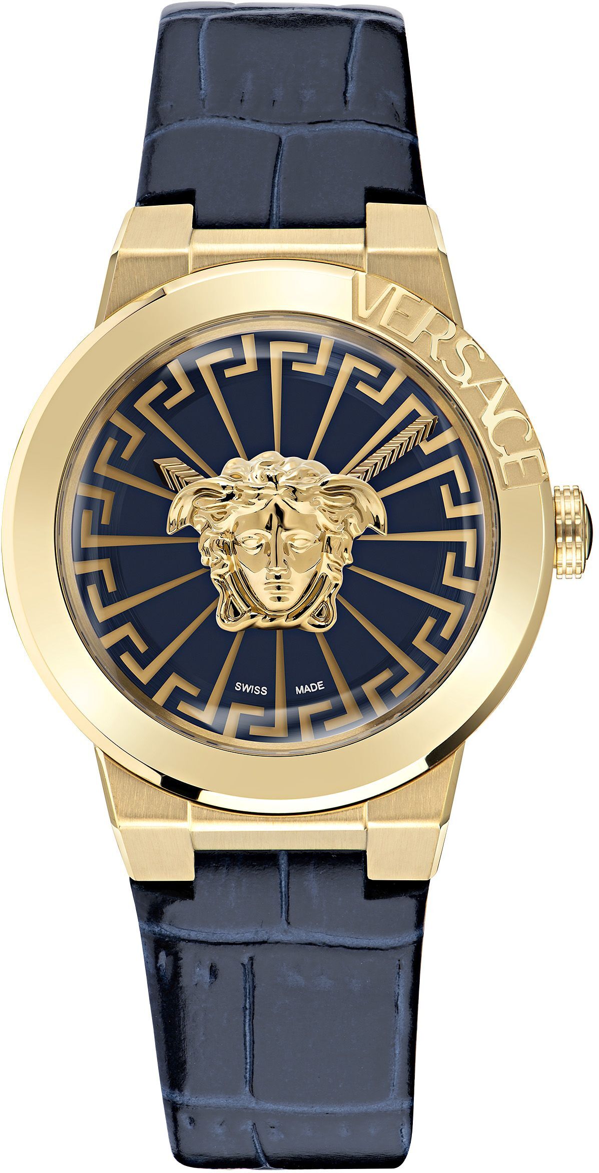 Versace Medusa Infinite Womens Blue Watch Ve3f00122 Leather (Archived) - One Size