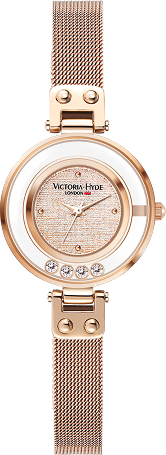 Victoria Hyde London Womens Ladies Watches Small Dial Analog Quartz Woman With Clear Crystal Elegant Gold Watch For Stainless Steel - One Size
