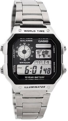 Casio Collection Mens Silver Watch Ae-1200whd-1avef Stainless Steel - One Size