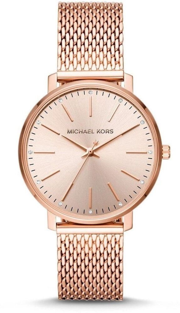Michael Kors Womens Mk4340 Pyper Quartz Crystal Rose Gold Dial Ladies Watch Stainless Steel - One Size