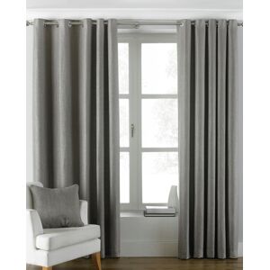 Paoletti Atlantic Twill Woven Eyelet Curtains In Grey - Size 168 Cm X 229 Cm Paoletti Atlantic Twill Woven Eyelet Curtains In Grey - Size 168 Cm X 229 Cm