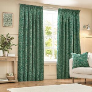 Wylder Grantley Jacquard Pencil Pleat Curtains - Green - Size 168 Cm X 229 Cm Wylder Grantley Jacquard Pencil Pleat Curtains - Green - Size 168 Cm X 229 Cm