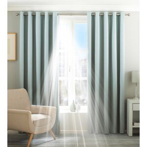 Riva Home Twilight Blackout Eyelet Curtains In Duck Egg Blue - Size 168 Cm X 229 Cm Riva Home Twilight Blackout Eyelet Curtains In Duck Egg Blue - Size 168 Cm X 229 Cm