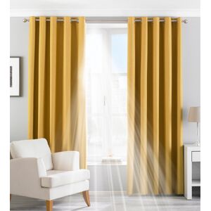 Riva Home Twilight Blackout Eyelet Curtains In Ochre - Yellow - Size 229 Cm X 183 Cm Riva Home Twilight Blackout Eyelet Curtains In Ochre - Yellow - Size 229 Cm X 183 Cm