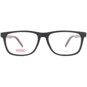 Hugo Boss By Rectangular Mens Matte Black Red Glasses Metal - One Size