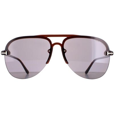 Tom Ford Aviator Mens Shiny Light Brown Smoke Terry 02 Ft1004 - One Size Tom Ford Aviator Mens Shiny Light Brown Smoke Terry 02 Ft1004 - One Size