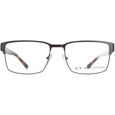 Armani Exchange Rectangle Mens Matte Brown Glasses Metal - One Size Armani Exchange Rectangle Mens Matte Brown Glasses Metal - One Size