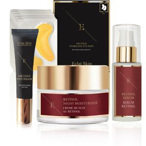 Eclat Skin London Unisex Pro Retinol + Caviar Serum 30ml + Moisturiser 50ml + Collagen Gold Under Eye Patch 24k - 5x2 Pads + Eye Cream 24k - 15ml Silk - One Size Eclat Skin London Unisex Pro Retinol + Caviar Serum 30ml + Moisturiser 50ml + Collagen Gold Under Eye Patch 24k - 5x2 Pads + Eye Cream 24k - 15ml Silk - One Size