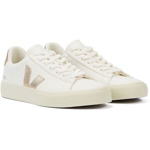 Veja Campo Platine Womens White/gold Trainers Leather - Size Uk 8 Veja Campo Platine Womens White/gold Trainers Leather - Size Uk 8