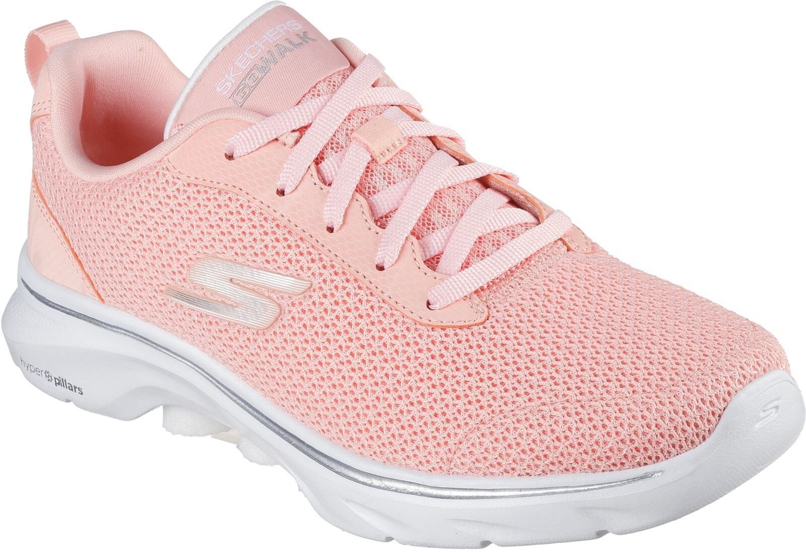 Skechers Go Walk 7 Kaylor Womens Peach Trainers - Size Uk 4
