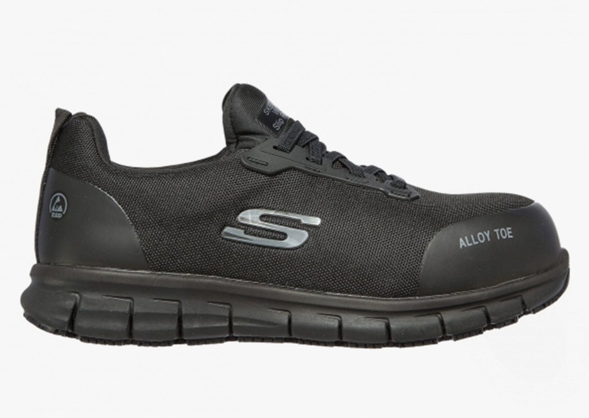 Skechers Womens Sure Track Jixie Ladies Safety Toe Trainers Black - Size Uk 3.5