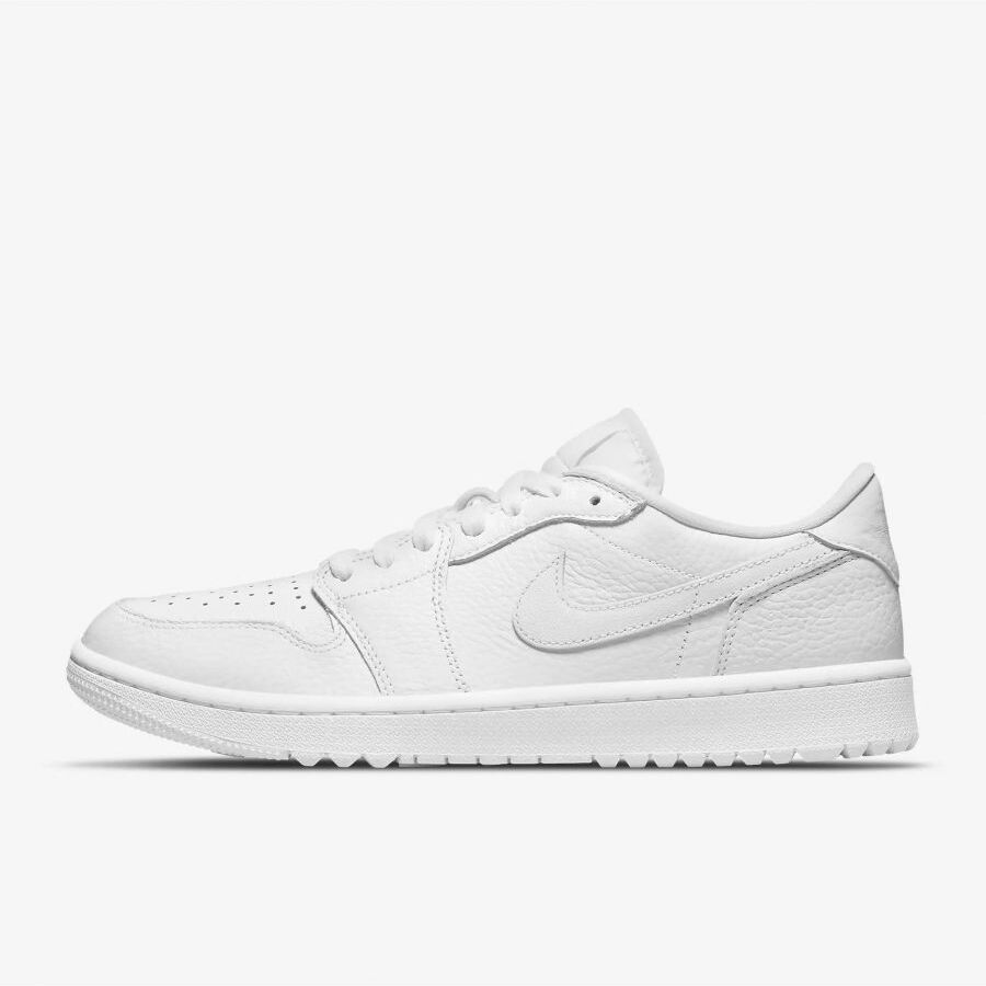 Nike Unisex Air Jordan 1 Low Golf Shoes White Leather - Size Uk 7.5