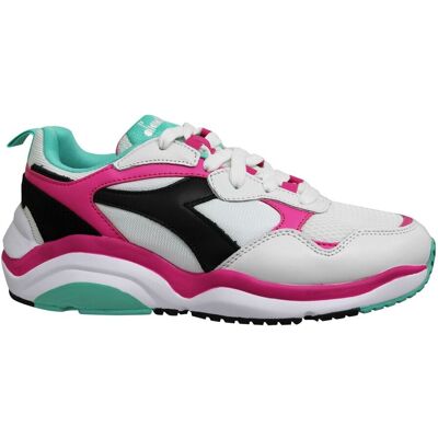 Diadora Whizz Run White Pink Green - Running Trainers Diadora Whizz Run White Pink Green - Running Trainers
