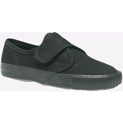 DEK - Riley Black Canvas - Black - UK1 - Plimsolls DEK - Riley Black Canvas - Black - UK1 - Plimsolls