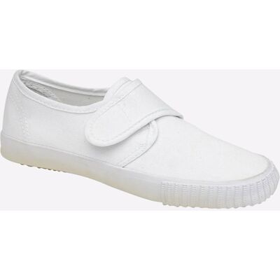 DEK Portland Strap Junior - White - Size UK2 - Plimsoll DEK Portland Strap Junior - White - Size UK2 - Plimsoll