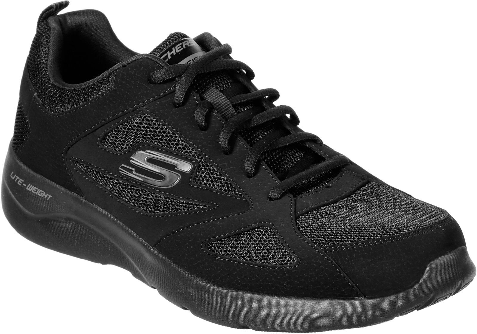 Skechers Mens Dynamight 2.0 Lace Up Memory Foam Trainer - Black Material_other - Size Uk 12