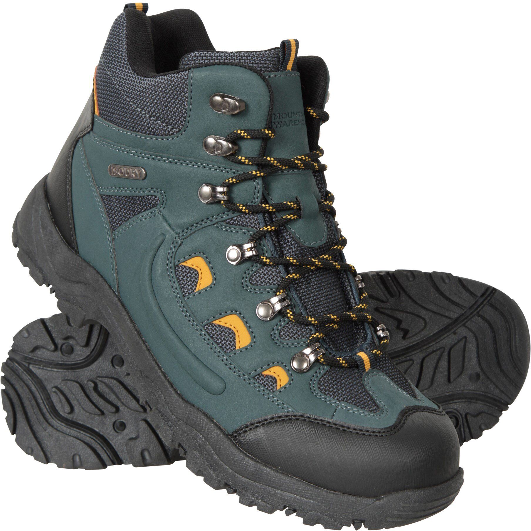 Mountain Warehouse 'Adventurer' Mens Isodry Boots Cushioned Footbed Breathable Waterproof Hiking Shoes Blue - Size Uk 11.5