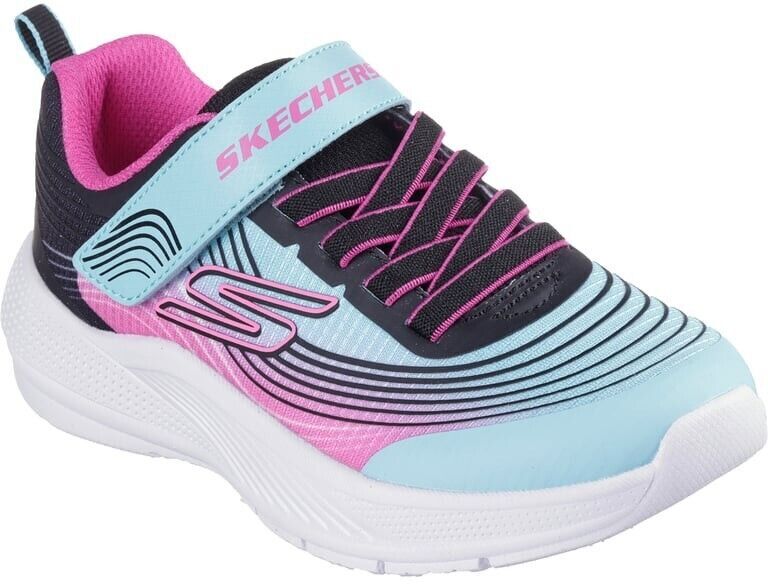 Skechers Girls Microspec Advance Strap Trainers Junior Shoes 303575l - Multicolour - Size Uk 11 Kids