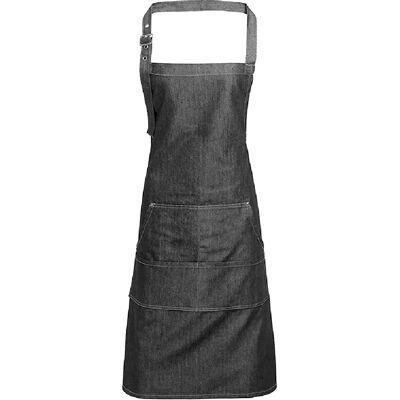 Premier Jeans Stitch Bib Apron (Black Denim) - One Size Premier Jeans Stitch Bib Apron (Black Denim) - One Size