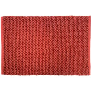 Furn. Bobble Woven Cotton Non-Slip Bath Mat - Red - One Size