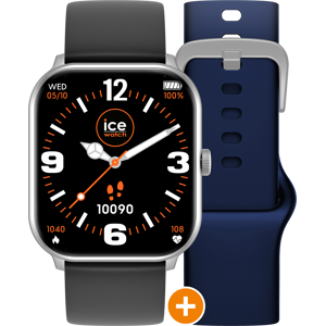 Ice-Watch Ice Watch Ice Smart - Ice 1.0 - Silver - 2 Bands - Black - Navy Unisex'S 022252 Silicone - One Size Ice-Watch Ice Watch Ice Smart - Ice 1.0 - Silver - 2 Bands - Black - Navy Unisex'S 022252 Silicone - One Size
