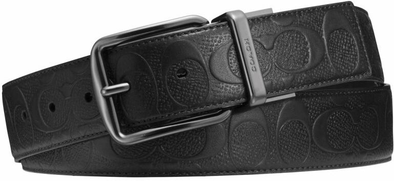 Coach Mens Wide Harness Cts Reversible Belt In Signature Leather - Black - One Size