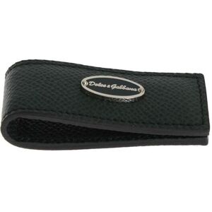 Dolce & Gabbana Mens Green Leather Magnet Money Clip - One Size