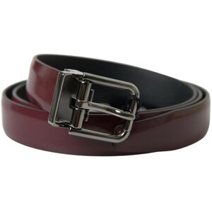 Dolce & Gabbana Mens Leather Metal Buckle Belt - Bordo - Size 100 Cm