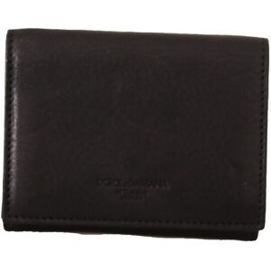 Dolce & Gabbana Womens Black Leather Trifold Purse Belt Multi Kit Wallet - One Size