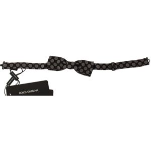 Dolce & Gabbana Mens Brown Silk Polka Dot Jacquard Bow Tie Papillon - One Size