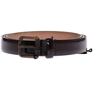 Dolce & Gabbana Womens Brown Leather Logo Belt Cintura - Size 90 Cm