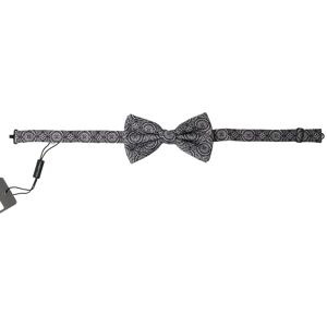 Dolce & Gabbana Mens Patterned Adjustable Silk Bow Tie - Black/white - One Size