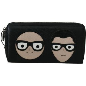 Dolce & Gabbana Mens Black Leather #dgfamily Zipper Continental Wallet - One Size