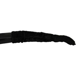 Dolce & Gabbana Womens Gorgeous Elbow Length Suede Fur Gloves - Black - Size 7.5 (Gloves)