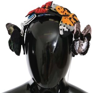 Dolce & Gabbana Womens Tiara Floral Butterfly Sequin Diadem Headband - Multicolour Silk - One Size