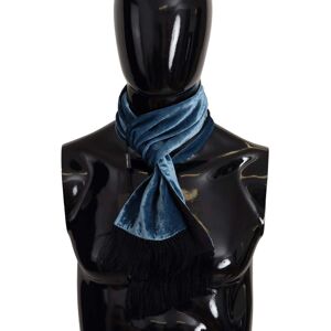 Dolce & Gabbana Mens Blue Velvet Solid Neck Warmer 'S Shawl Scarf Silk - One Size
