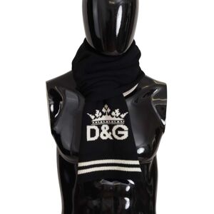 Dolce & Gabbana Mens Black White Cotton Dg Printed Cashmere Shawl Scarf - One Size