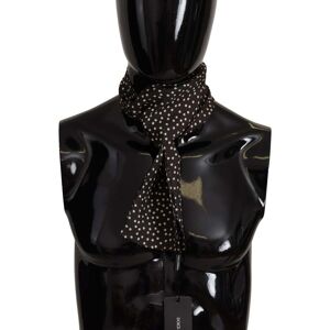 Dolce & Gabbana Mens Brown Polka Dot Scarf Neck Wrap Shawl Silk - One Size