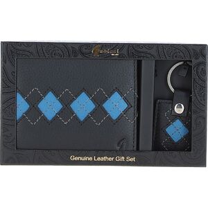 Gabicci Mens '305' Real Leather Wallet & Key Ring Gift Set - Black - One Size