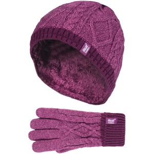 Heat Holders Boys - Kids Girls Cute Cable Knitted Warm Fleece Lined Pompom Winter Hat And Gloves Set With Bobble - Pp1p13 - Pink - Size 7-10y Heat Holders Boys - Kids Girls Cute Cable Knitted Warm Fleece Lined Pompom Winter Hat And Gloves Set With Bobble - Pp1p13 - Pink - Size 7-10y