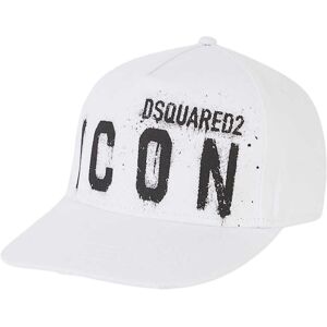Dsquared2 Mens Icon Spray Cap In White Cotton - One Size Dsquared2 Mens Icon Spray Cap In White Cotton - One Size