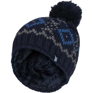 Heat Holders Mens Fleece Lined Thermal Winter Warm Beanie Bobble Hat With Pom Pom - Navy - One Size Heat Holders Mens Fleece Lined Thermal Winter Warm Beanie Bobble Hat With Pom Pom - Navy - One Size