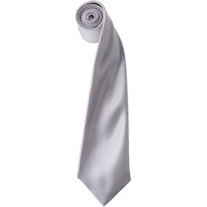Premier Unisex Adult Colours Satin Tie (Silver) - One Size Premier Unisex Adult Colours Satin Tie (Silver) - One Size