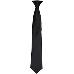 Premier Colours Mens Satin Clip Tie (Black) - One Size Premier Colours Mens Satin Clip Tie (Black) - One Size