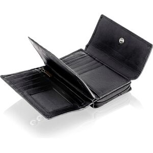 Woodland Leathers Mens Genuine Smooth Leather Compact Organiser Purse Wallet By - Black - One Size Woodland Leathers Mens Genuine Smooth Leather Compact Organiser Purse Wallet By - Black - One Size