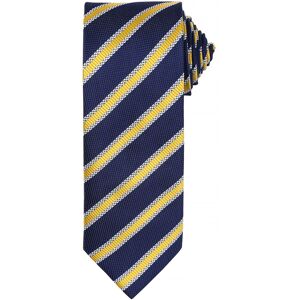 Premier Mens Waffle Stripe Formal Business Tie (Navy/gold) - One Size Premier Mens Waffle Stripe Formal Business Tie (Navy/gold) - One Size