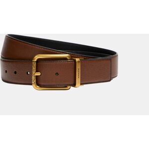 Coach Mens 38mm Sig C Branded Square Roller Belt In Pebbled Leather - Brown - One Size Coach Mens 38mm Sig C Branded Square Roller Belt In Pebbled Leather - Brown - One Size