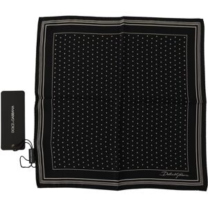 Dolce & Gabbana Black Polka Dots Dg Logo Square Mens Handkerchief Silk - One Size Dolce & Gabbana Black Polka Dots Dg Logo Square Mens Handkerchief Silk - One Size