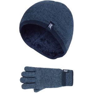 Heat Holders - Children Boys Winter Warm Fleece Lined Insulated Knit Turn Over Cuff Ribbed Hat And Gloves Set - Dn2p8 - Navy - Size 7-10y Heat Holders - Children Boys Winter Warm Fleece Lined Insulated Knit Turn Over Cuff Ribbed Hat And Gloves Set - Dn2p8 - Navy - Size 7-10y